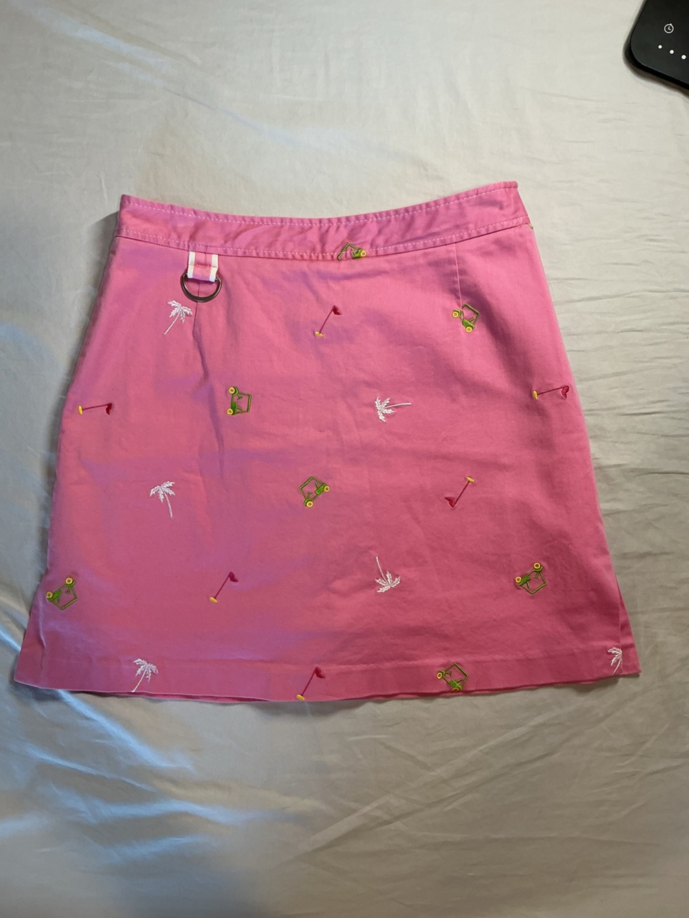 Island Republic Pink Embroidered Golf Motif Mini Skirt